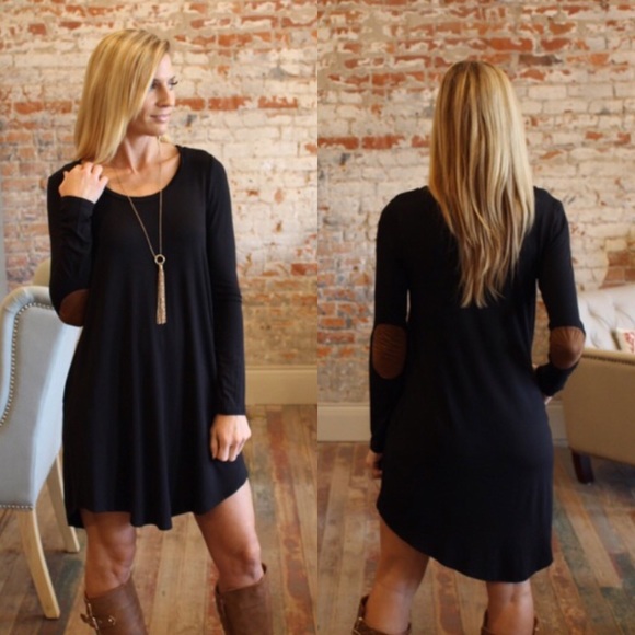 Dresses & Skirts - Black suede elbow dress